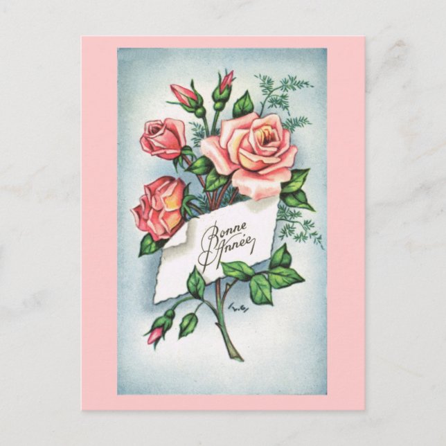 Bonne Annee, franskt kort för nytt år (Framsida)