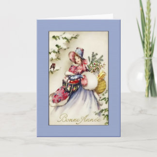 Bonne Annee Holiday Greetings Helgkort