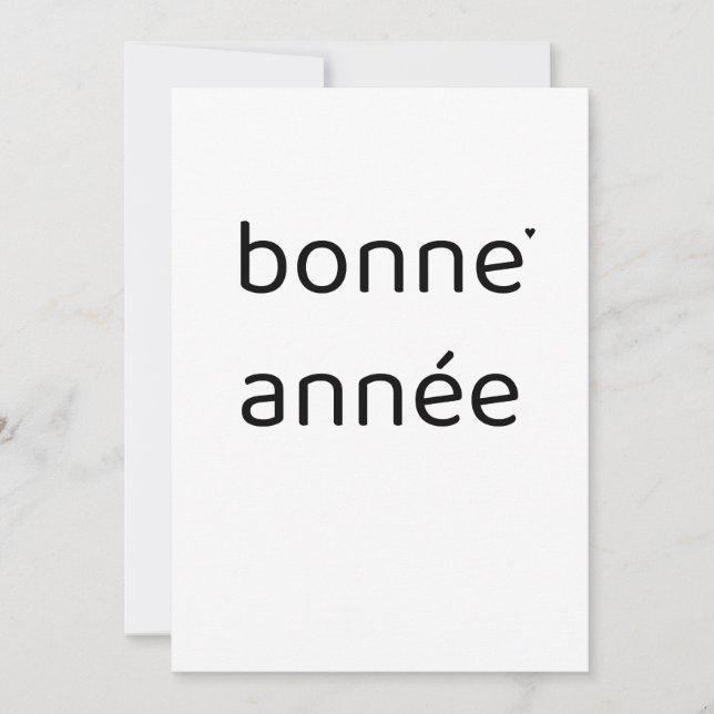 Bonne année - minimalistisk typografisk kort (Framsida)