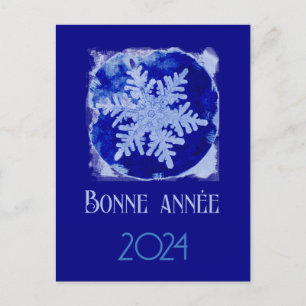 Bonne Annee - snowflake - 2024 Helg Vykort
