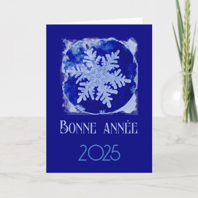 Bonne Annee - snowflake - 2025 Helgdag Card Helgkort (Framsida)