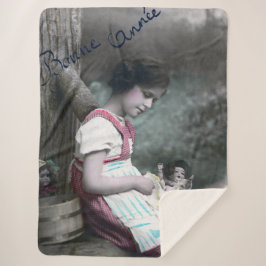 Bonne Année Vintage Girl with Dolll