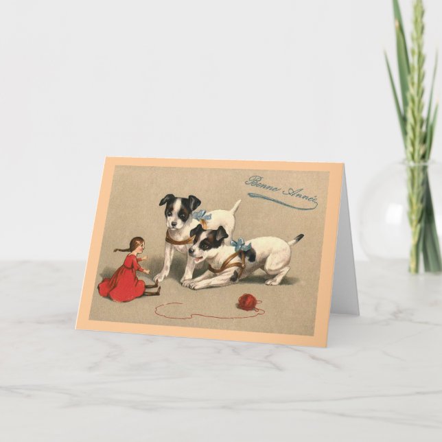 "Bonne Annee" vintagefransk Helgkort (Framsida)