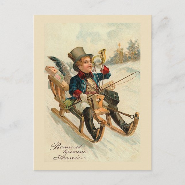 "Bonne et heureuse Annee" nyårskort Helg Vykort (Framsida)