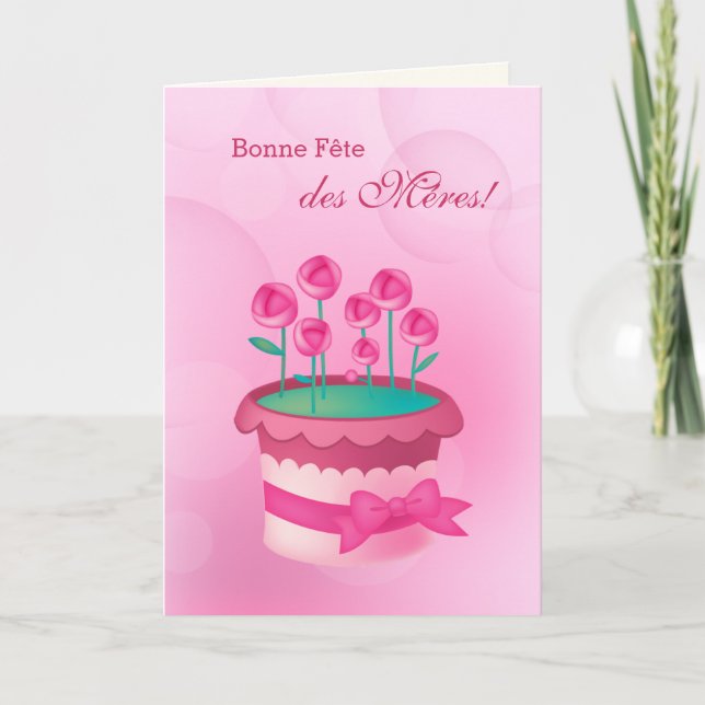 Bonne Fête des Mères Mors dag Card i Fransk Kort (Framsida)