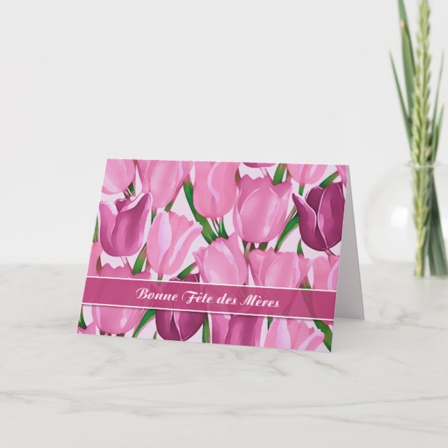 Bonne Fête des Mères Mors dag Card i Fransk Kort (Framsida)
