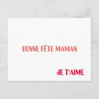 BONNE FÊTE MAMAN, JE T'AIME VYKORT