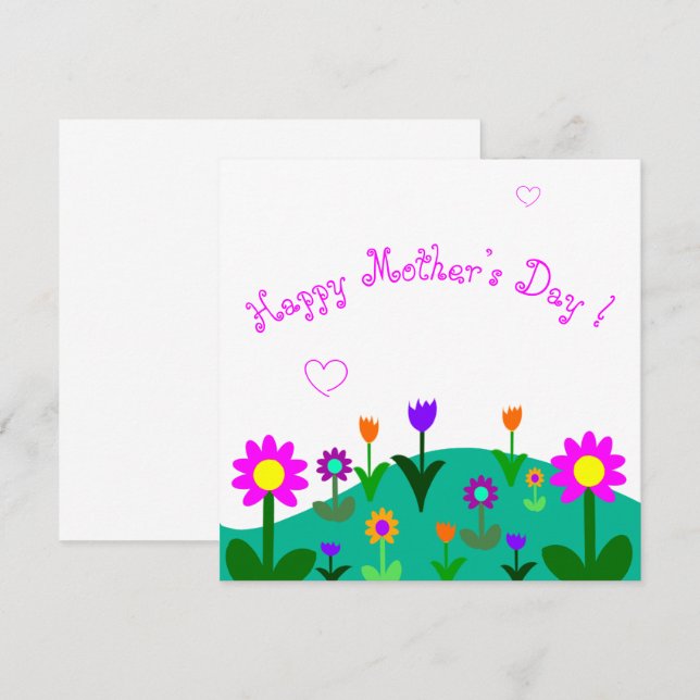 Bonne fête maman sur fleurs de printemps dans la c kort (Fram/baksida)