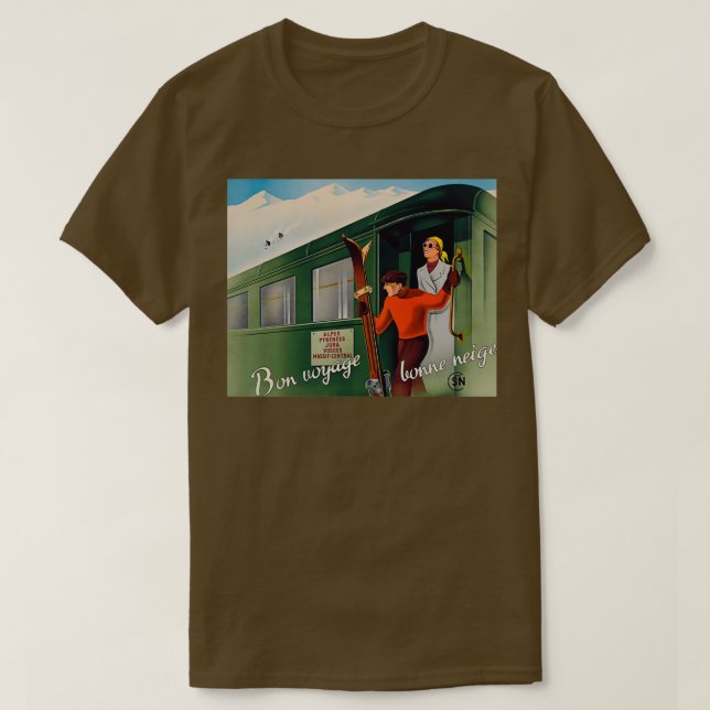 Bonne Voyage vintage resor poster T Shirt (Design framsida)