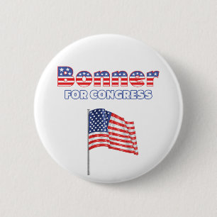 Bonner för patriotisk amerikanska flaggandesign knapp
