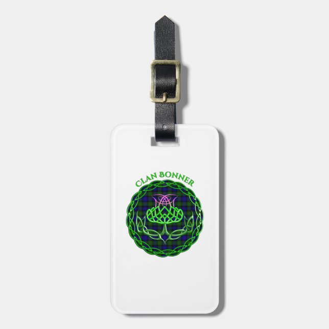 Bonner Scottish Tartan Celtic Thistle Bagagebricka (Vertikal Framsida)