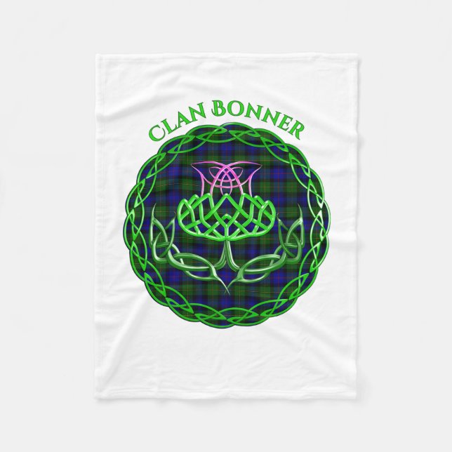 Bonner Scottish Tartan Celtic Thistle Fleecefilt (Framsidan)