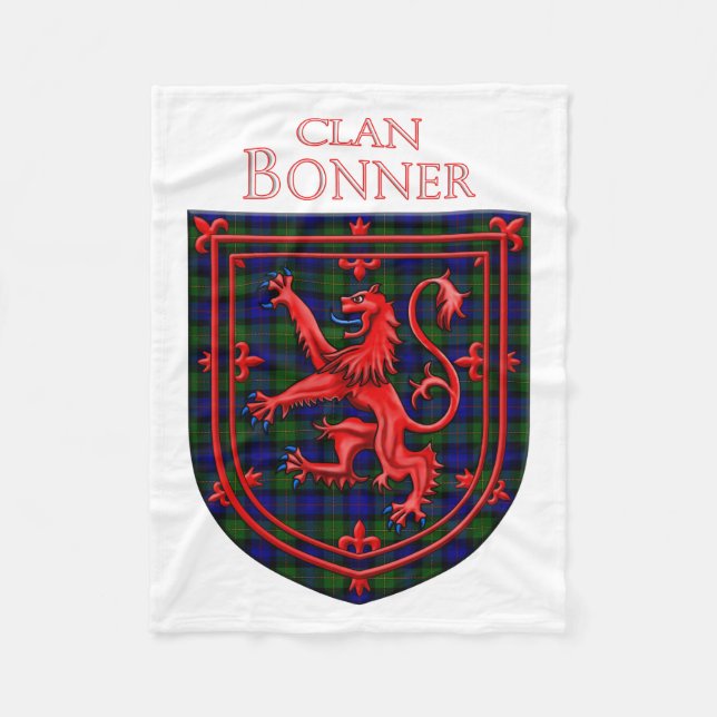 Bonner Tartan Scottish Plaid Lion Rampant Fleecefilt (Framsidan)