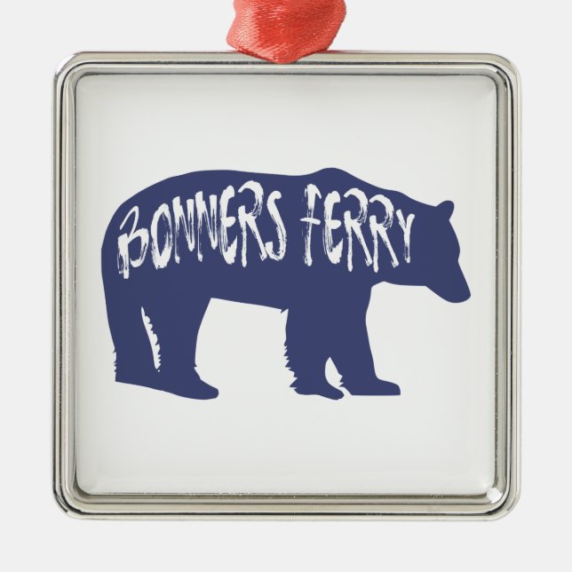 Bonners Ferry Idaho Bear Julgransprydnad Metall (Framsidan)