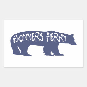 Bonners Ferry Idaho Bear Rektangulärt Klistermärke