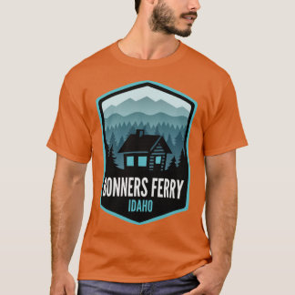 Bonners Ferry Idaho Mountain Town Cabin T Shirt
