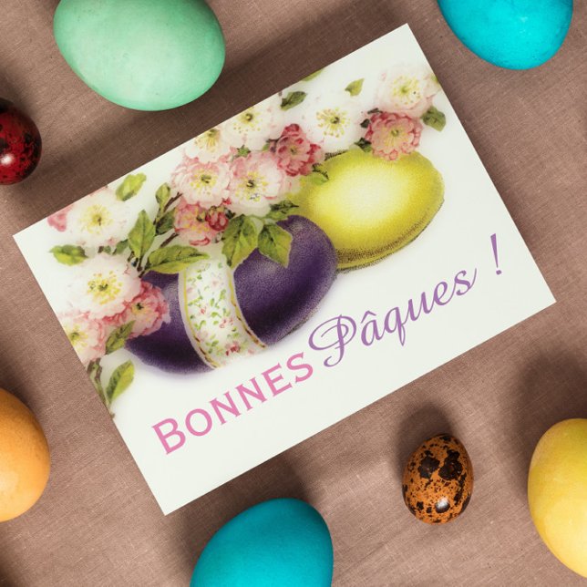 Bonnes Pâques - Vintage Påskägg Julkort (Skapare uppladdad)