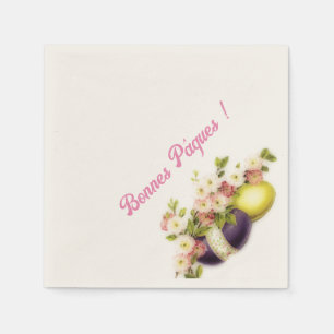 Bonnes Pâques - vintagepåskägg Pappersservett