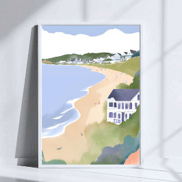 Bonnet Shores | Vattenfärg för Rhode Island-strand Poster