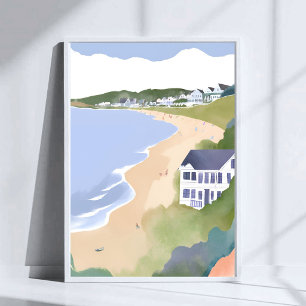 Bonnet Shores Vattenfärg för Rhode Island-strand Poster