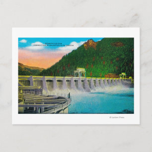 Bonneville Dam vid Columbia River Vykort