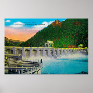 Bonneville fördämning på Columbia River Poster