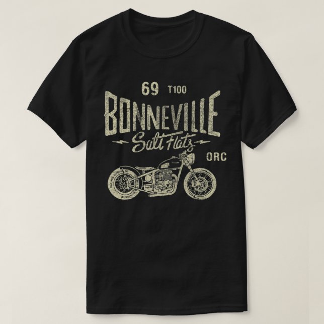 Bonneville Salt Flats Motorcycle-Tävla-gåva T Shirt (Design framsida)