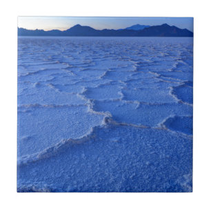 Bonneville salt lägenhetsolnedgång - Utah Kakelplatta