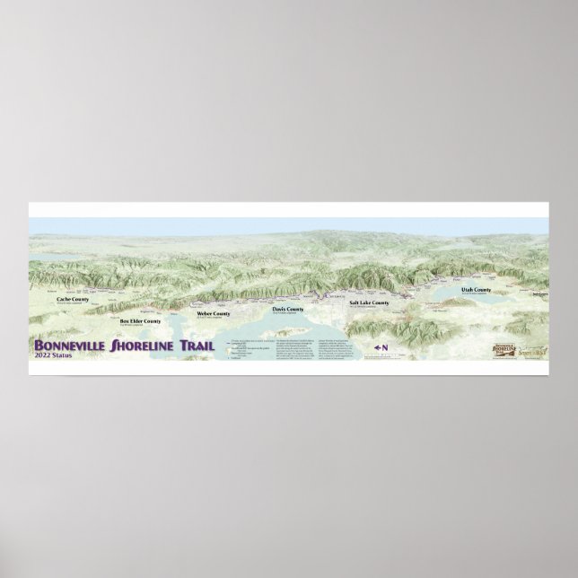 Bonneville Shoreline Trail Karta Poster (Framsidan)