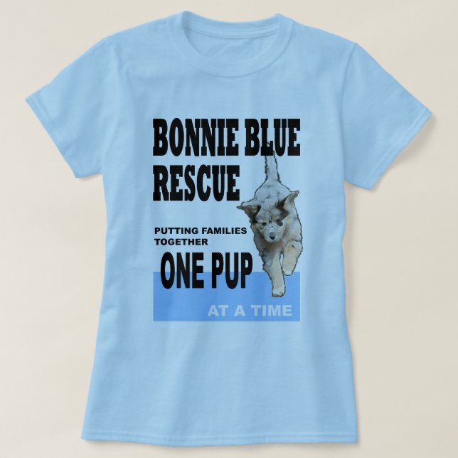 Bonnie blåtträddingkvinna T-tröja Tee Shirt (Design framsida)