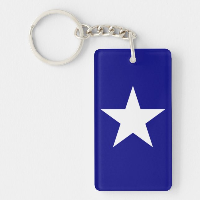 Bonnie Blue Flagga med Lone White Star Nyckelring (Framsidan)