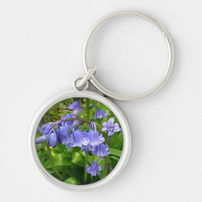 Bonnie Bluebell Keychain Rund Silverfärgad Nyckelring (Framsidan)