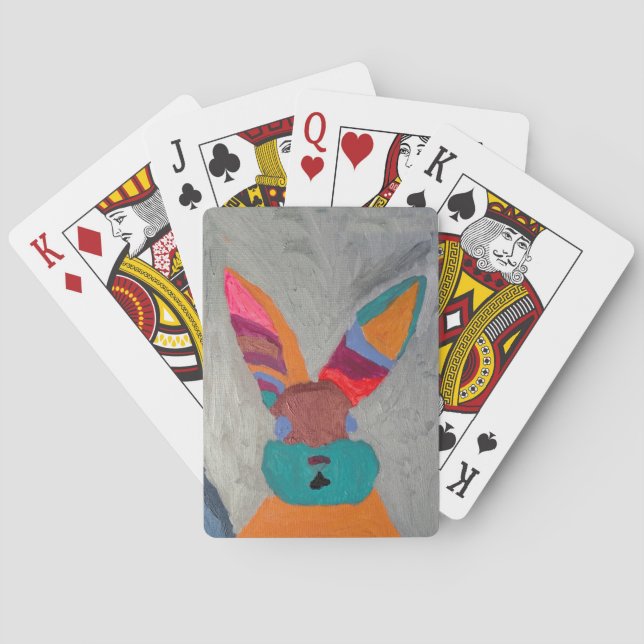 Bonnie Bunnie Cards - Drew spelar konst Casinokort (Baksidan)