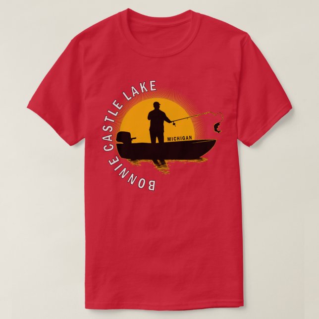 Bonnie Castle Sjö Fiing Michigan Sunrise T Shirt (Design framsida)