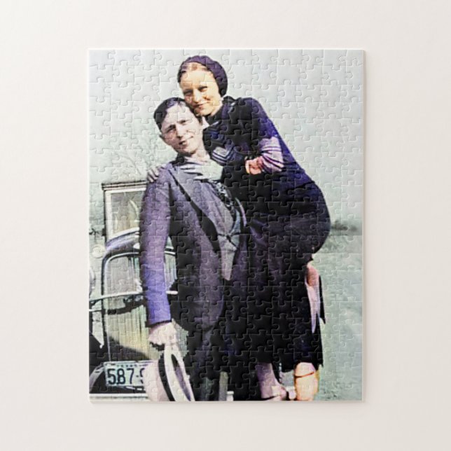 Bonnie & Clyde Barrow Gang Färg Redux Pussel (Vertikal)