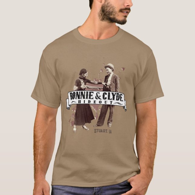 Bonnie & Clyde Hideout: Splatter T Shirt (Framsida)