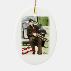 Bonnie & Clyde Julgransprydnad Keramik