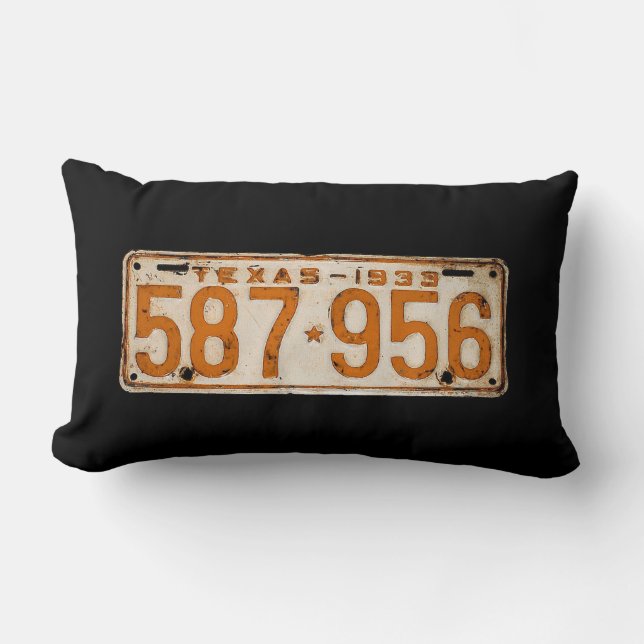 Bonnie & Clyde License Plate Lumbarkudde (Framsida)