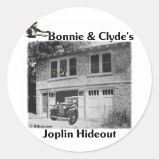 Bonnie & Clydes Joplin Hideout Runt Klistermärke