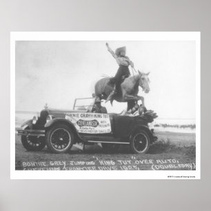 Bonnie Grått hoppar över hästen. Poster