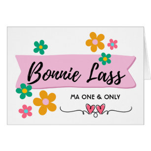 Bonnie Lass Morsa One och Only Flowers and Hearts Hälsningskort