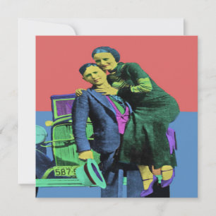 Bonnie och Clyde Pop Art Kort