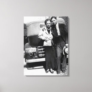 Bonnie Parker och Clyde Barrow 1933 Canvastryck