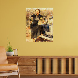 Bonnie Parker röker en cigarr 1933 AI-målning Poster