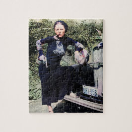 Bonnie Parker Rökning A Cigar 1933 Färg Redux Pussel