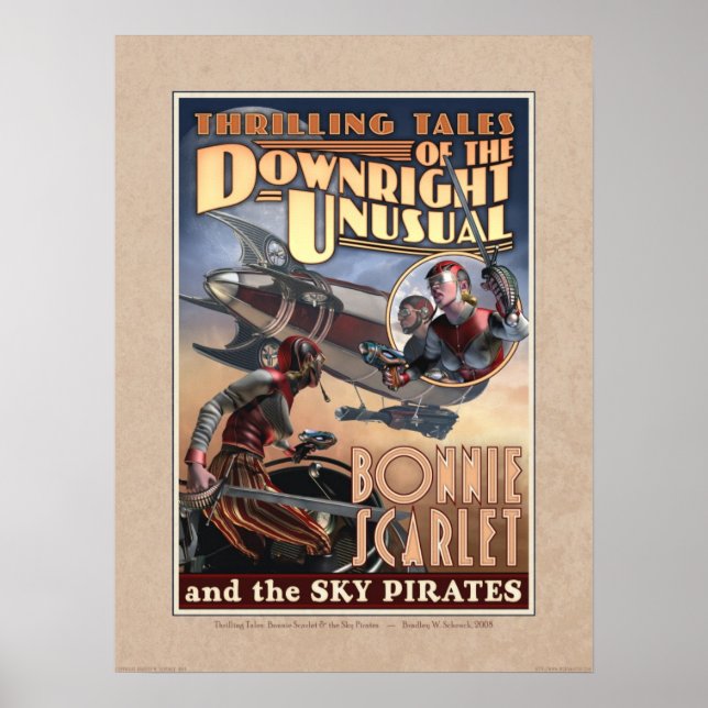 Bonnie Scarlet och Himlar Pirater Poster (18 x 24  (Framsidan)