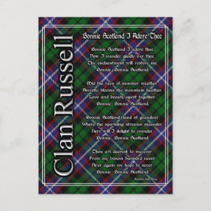 Bonnie Scotland I Adore Than Klan Russell Tartan Vykort