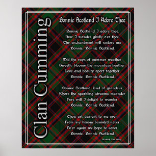 Bonnie Scotland I Adore The Klan Cumming Tartan Poster