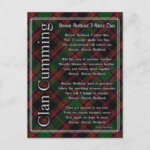 Bonnie Scotland I Adore The Klan Cumming Tartan Vykort