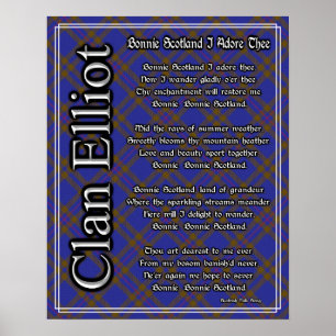 Bonnie Scotland I Adore the Klan Elliot Tartan Poster
